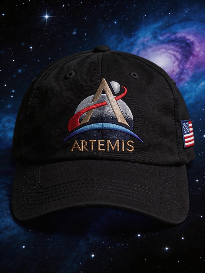 Artemis II Mission Baseball Hat Artemis With American Flag Cap Gifts For Son