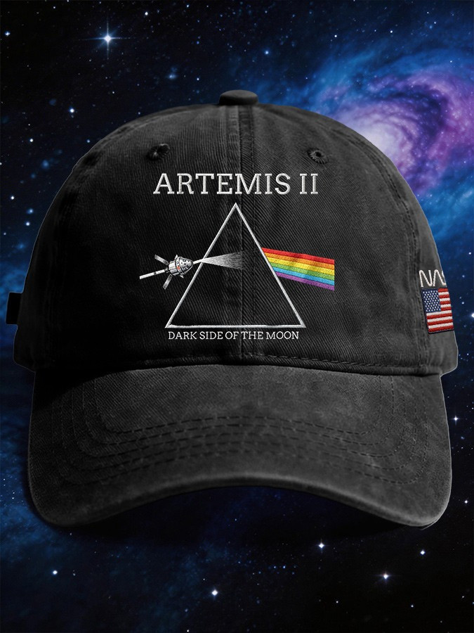 Artemis II Mission Baseball Hat Dark Side Of The Moon With Rainbow Cap Gifts For Son