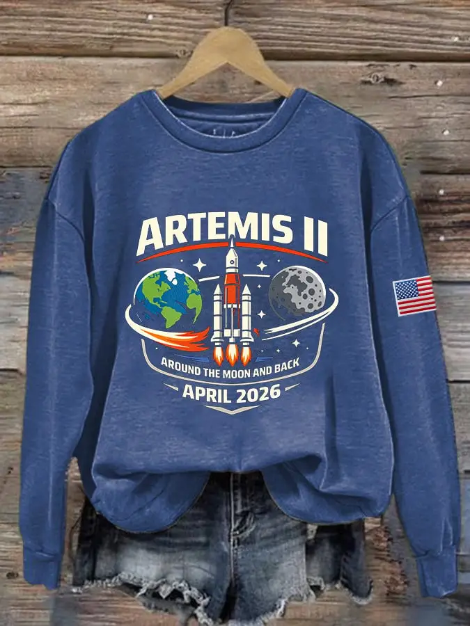 Artermis II Around The Moon And Back Sweatshirt First Lunar Flyby 2026 Apparel Gift Idea Artermis II Around The Moon And Back Sweatshirt First Lunar Flyby 2026 Apparel Gift Idea - Image 1