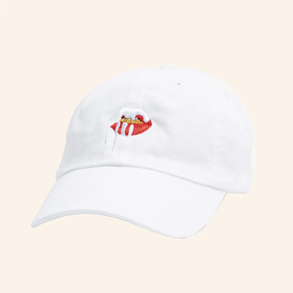Arthur George Merch Embroidered Kylie Jenner Lips Logo White Hat Gifts For Girlfriend -WearandDecor