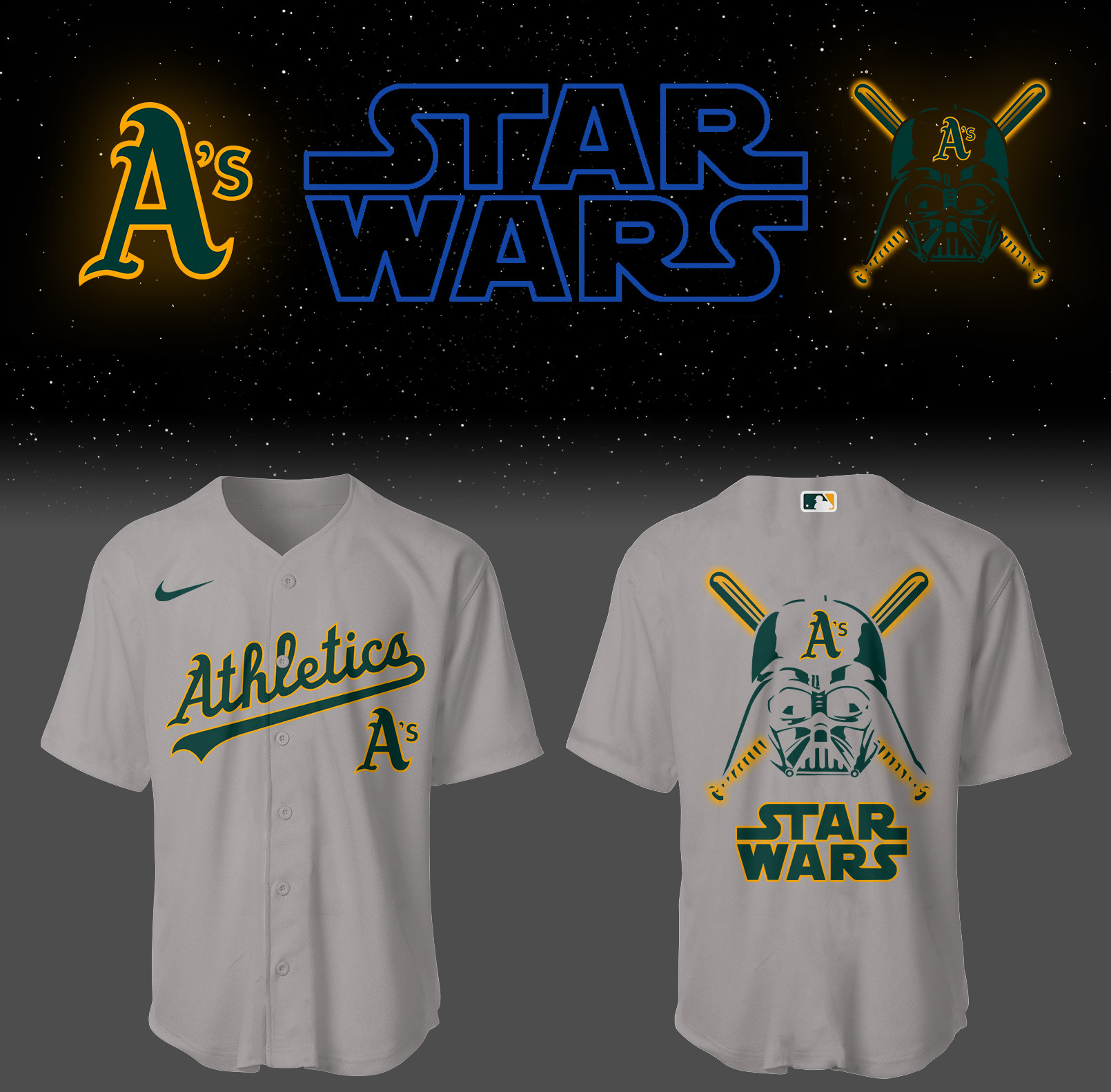 Athletics Jays Baseball 2026 Athletics x Star Wars Grey Jersey Best Baseball Gifts Ideas