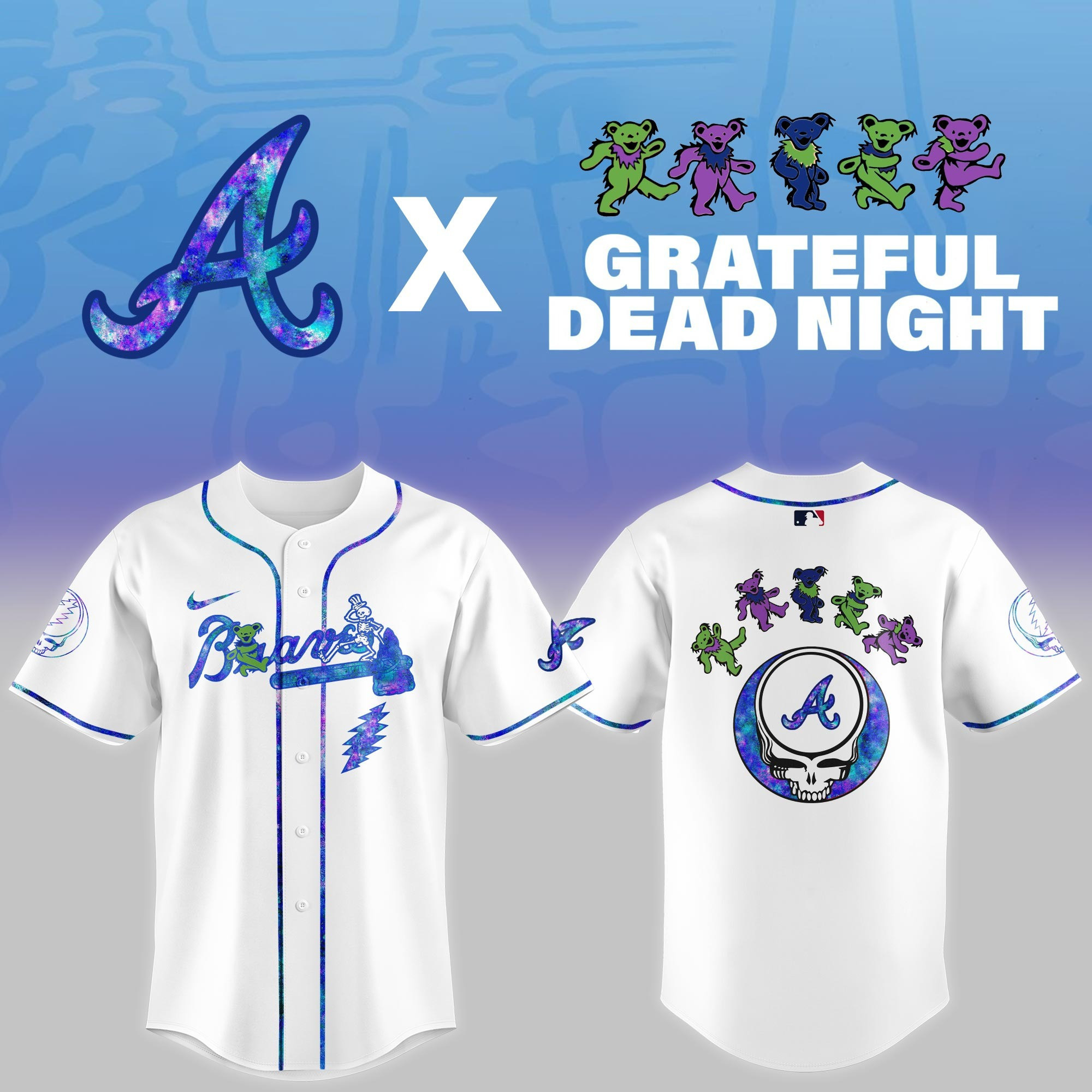 Atlanta Braves 2026 Grateful Dead Night Jersey Baseball Merch Unique Gifts For Fans