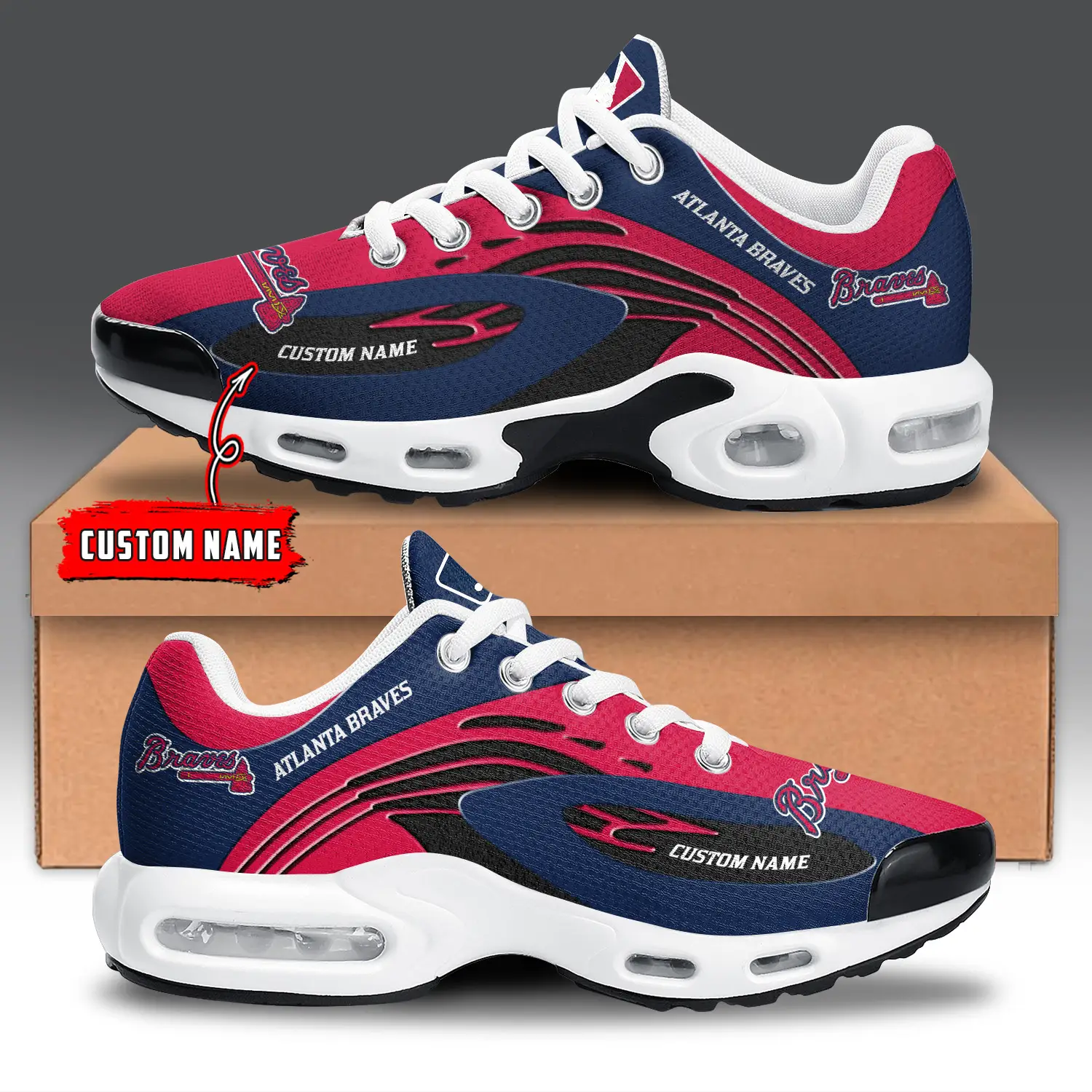 Atlanta Braves Air Max Plus Shoes Sneakers For Men And Women Atlanta Braves Air Max Plus Shoes Sneakers For Men And Women - Image 1