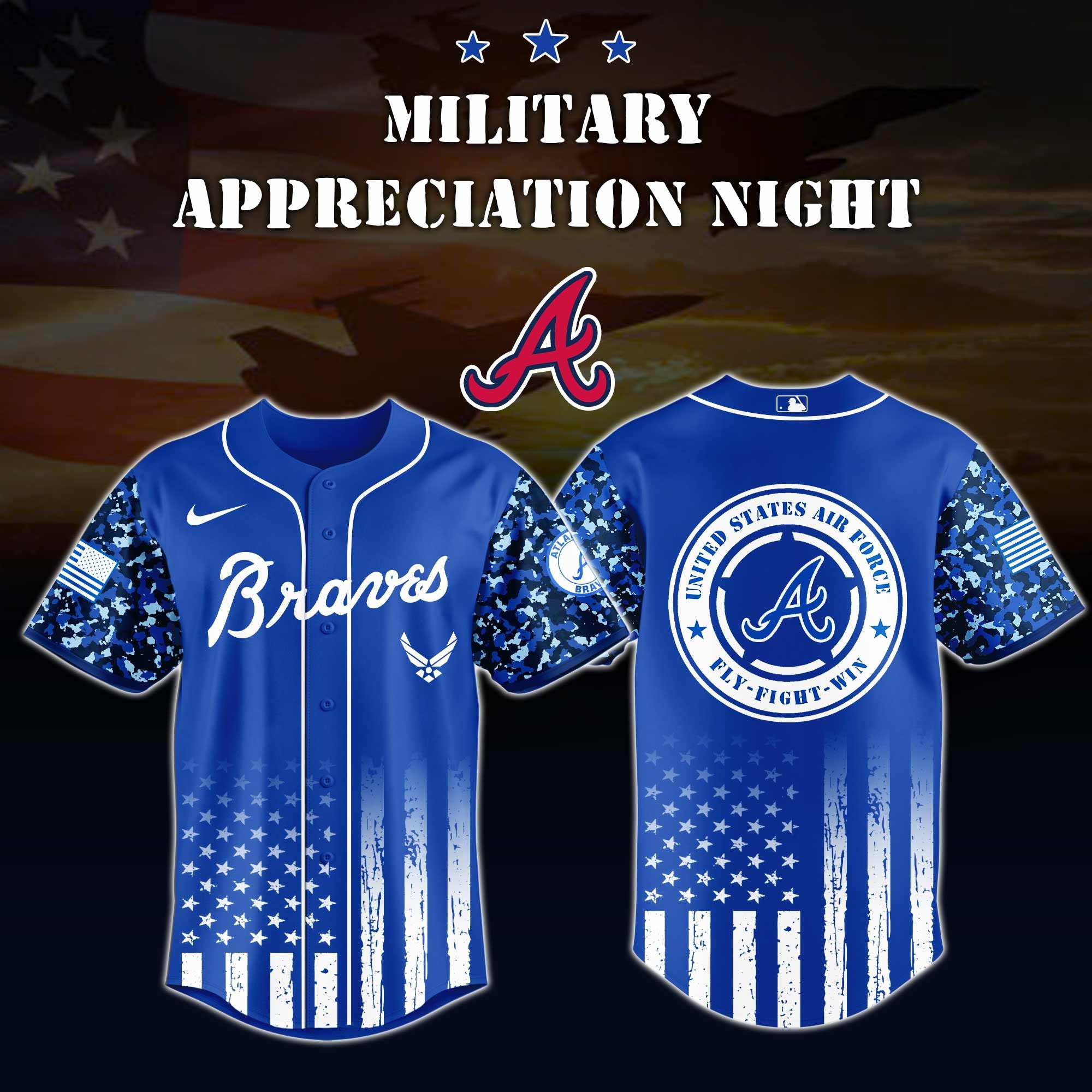 Atlanta Braves x Air Force Military Appreciation Night Jersey Editions Limited Atlanta Braves Merch