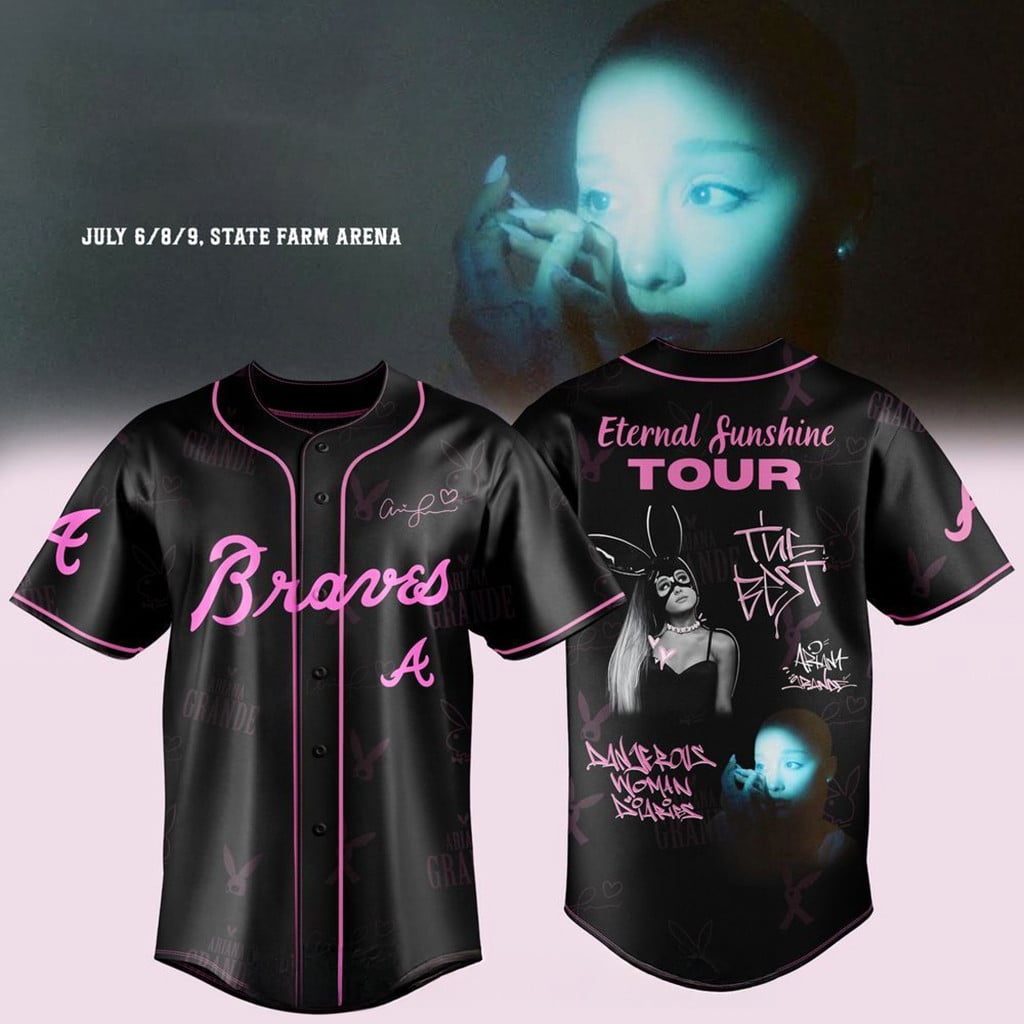 Atlanta Braves x Ariana Grande Eternal Sunshine Tour 2026 Jersey Braves Merch Gifts For Fans