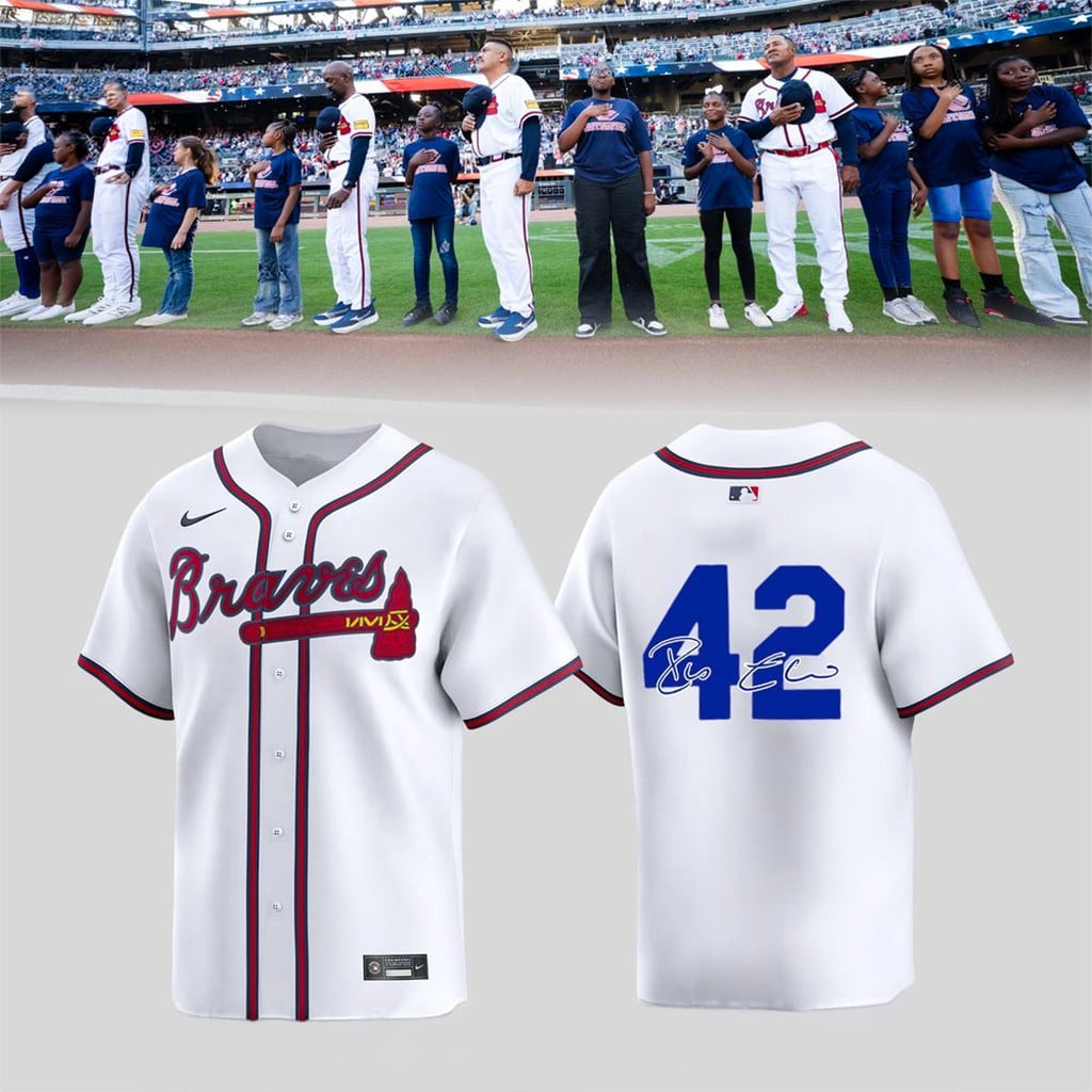 Atlanta Braves X Jackie Robinson #42 Jersey Atlanta Braves Merch Best Gifts For Baseball Fans