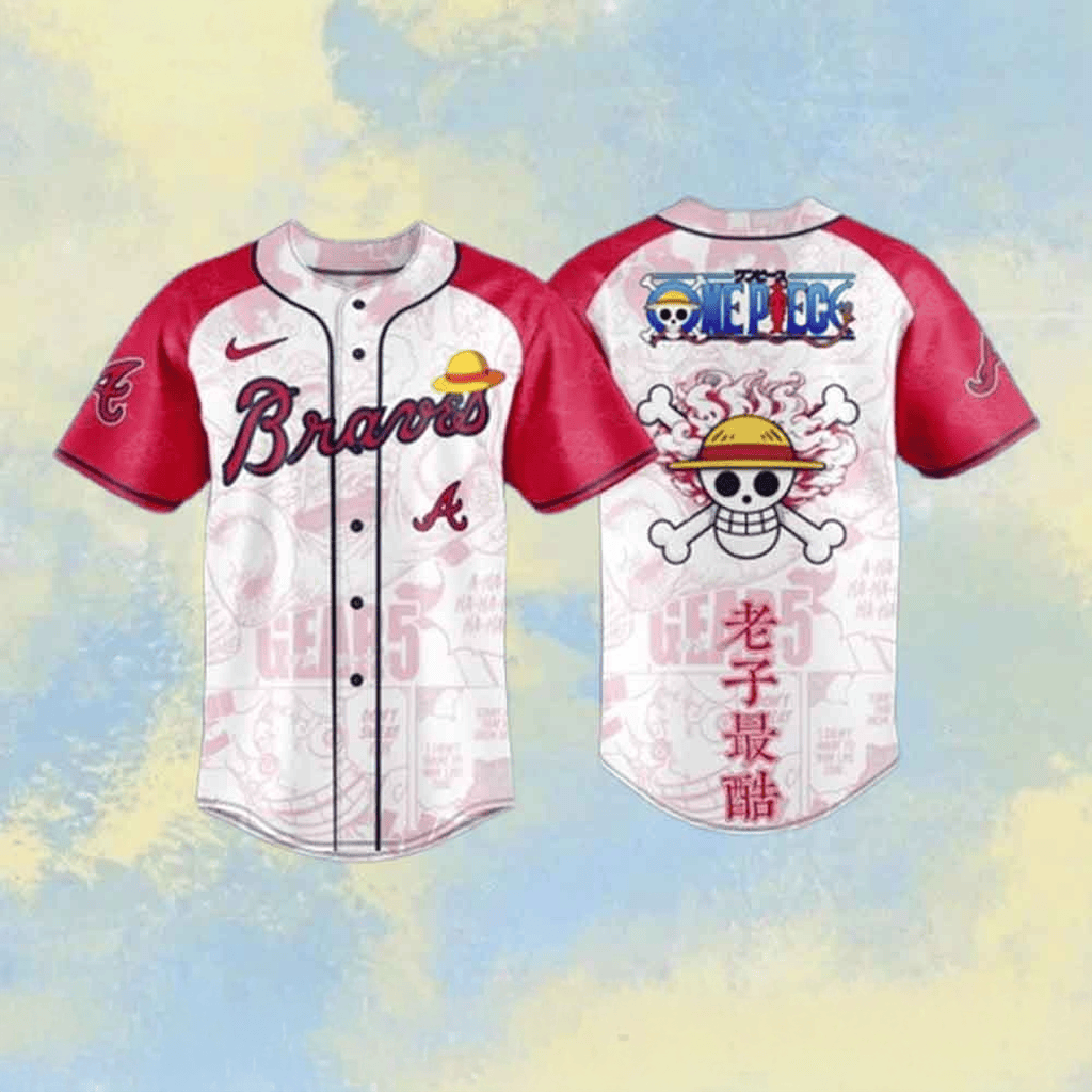 Atlanta Braves X One Piece Night Baseball Jersey 2026 Atlanta Braves Merch Gifts For Anime Fans