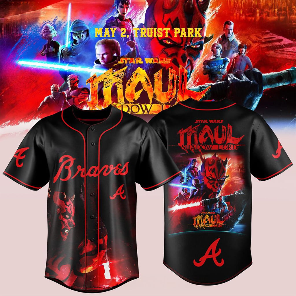 Atlanta Braves x Star Wars Maul Shadow Lord Jersey Braves Merch Gifts For Baseball Lovers
