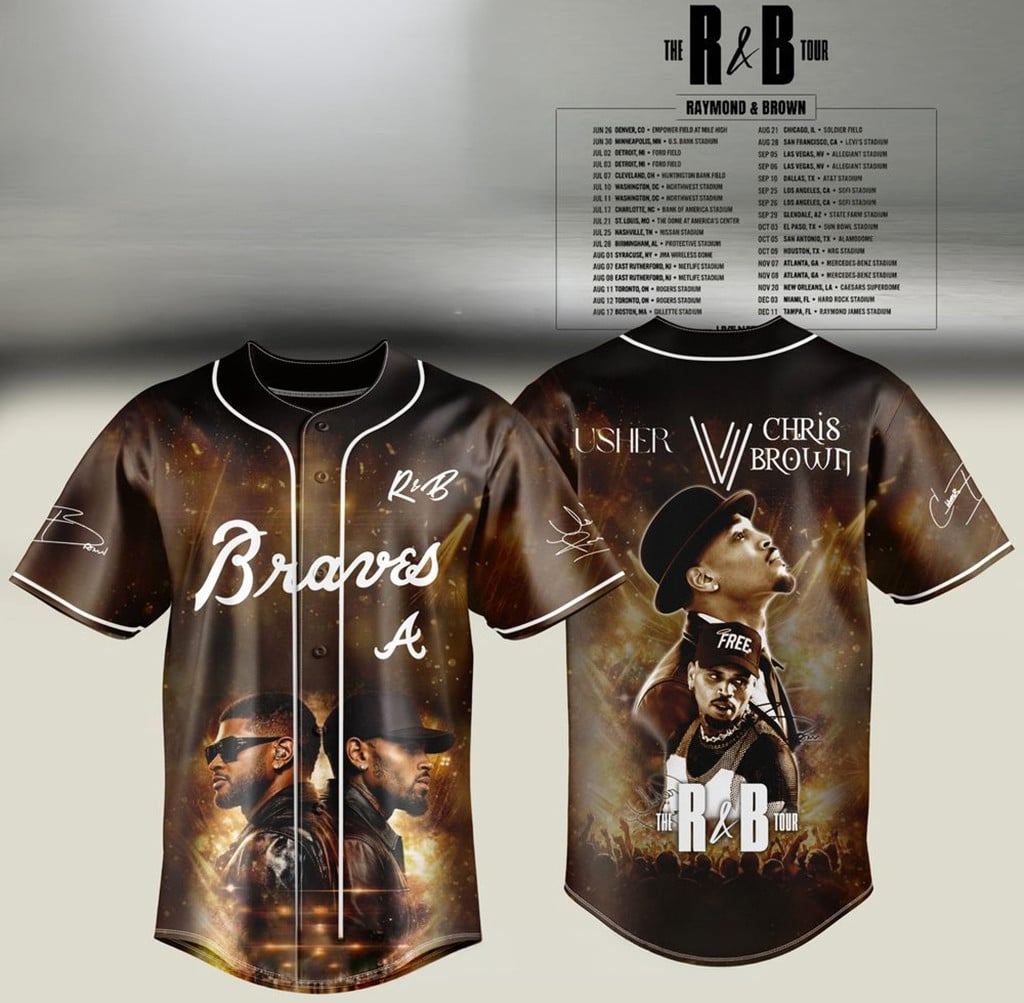 Atlanta Braves X Usher And Chris Brown The R&B Tour 2026 Jersey Atlanta Braves Merch Gifts