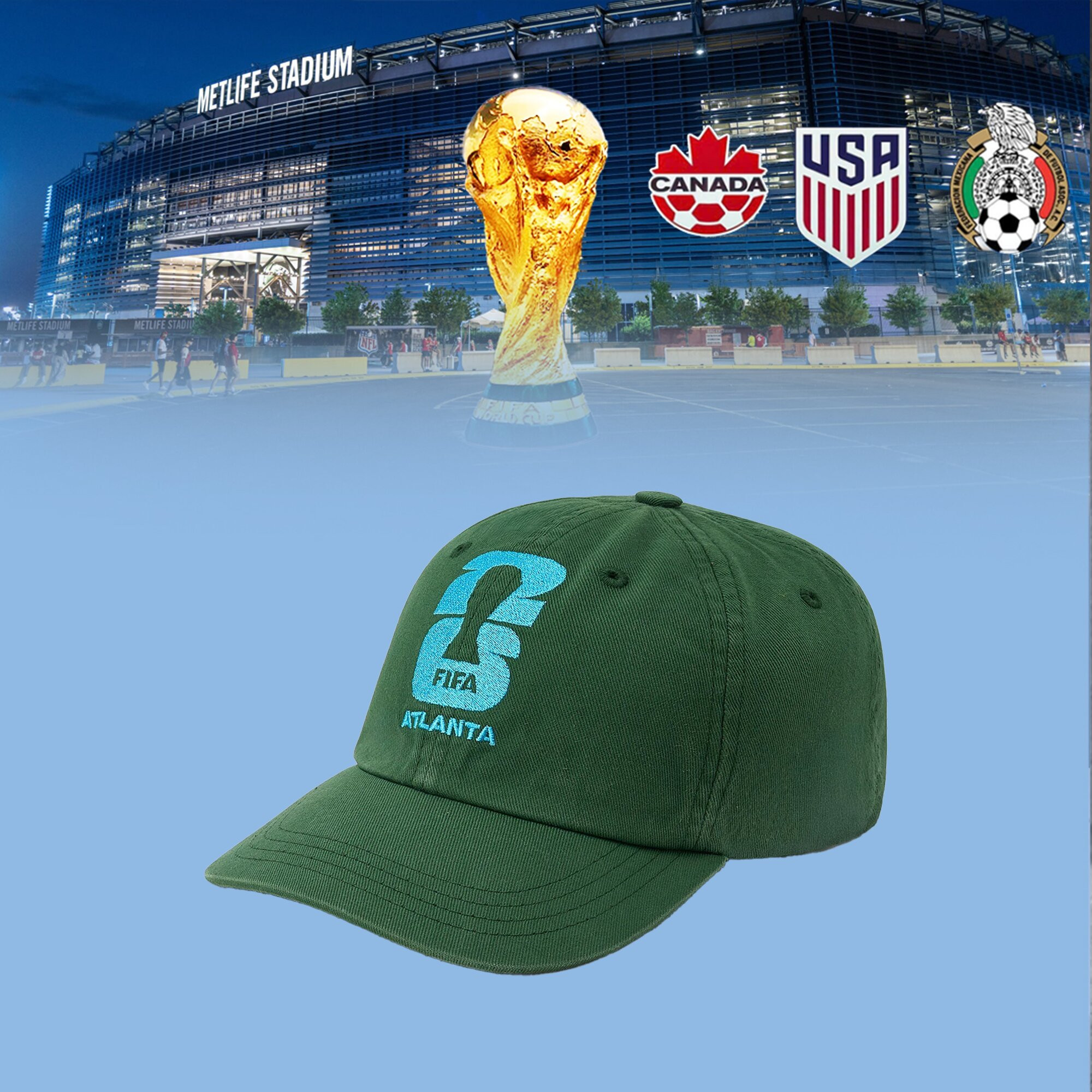 Atlanta FIFA World Cup 2026 Hat National Football Team Cap Best Gift For Friends