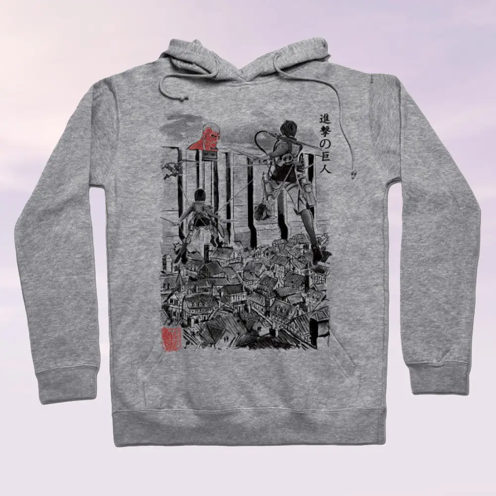 Attack On Titan Merch Flying For Humanity Hoodie Aesthetic Streetwear Gifts For Anime Lovers