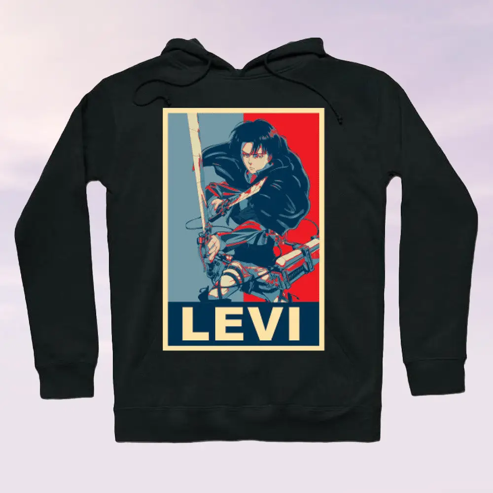 Attack On Titan Merch Levi Ackerman Poster Hoodie Otaku Fashion Clothes Gift For Anime Lovers