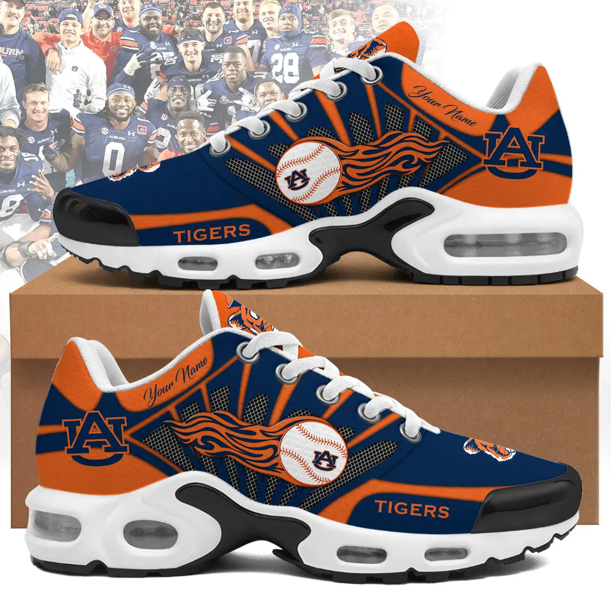 Auburn Tigers Custom Your Name Air Max Shoes & Air Cushion Sneakers