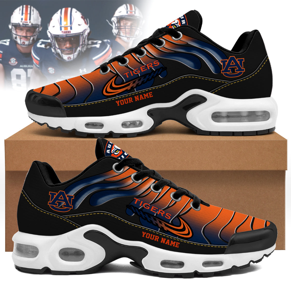 Auburn Tigers Personalized Air Max Shoes & Air Cushion Sneakers