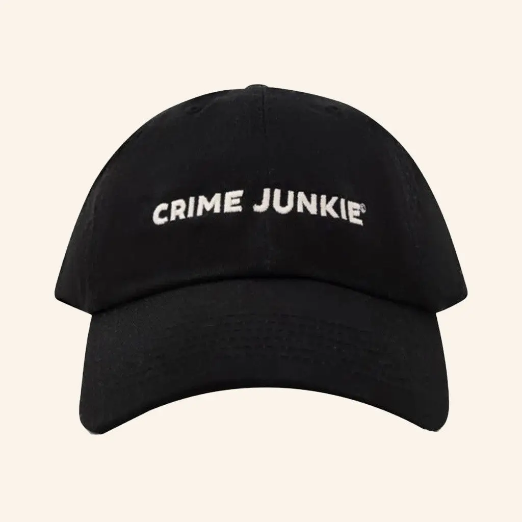Audiochuck Merch Crime Junkie Embroidered Baseball Hat Gifts For Dad -WearandDecor Audiochuck Merch Crime Junkie Embroidered Baseball Hat Gifts For Dad -WearandDecor - Image 1