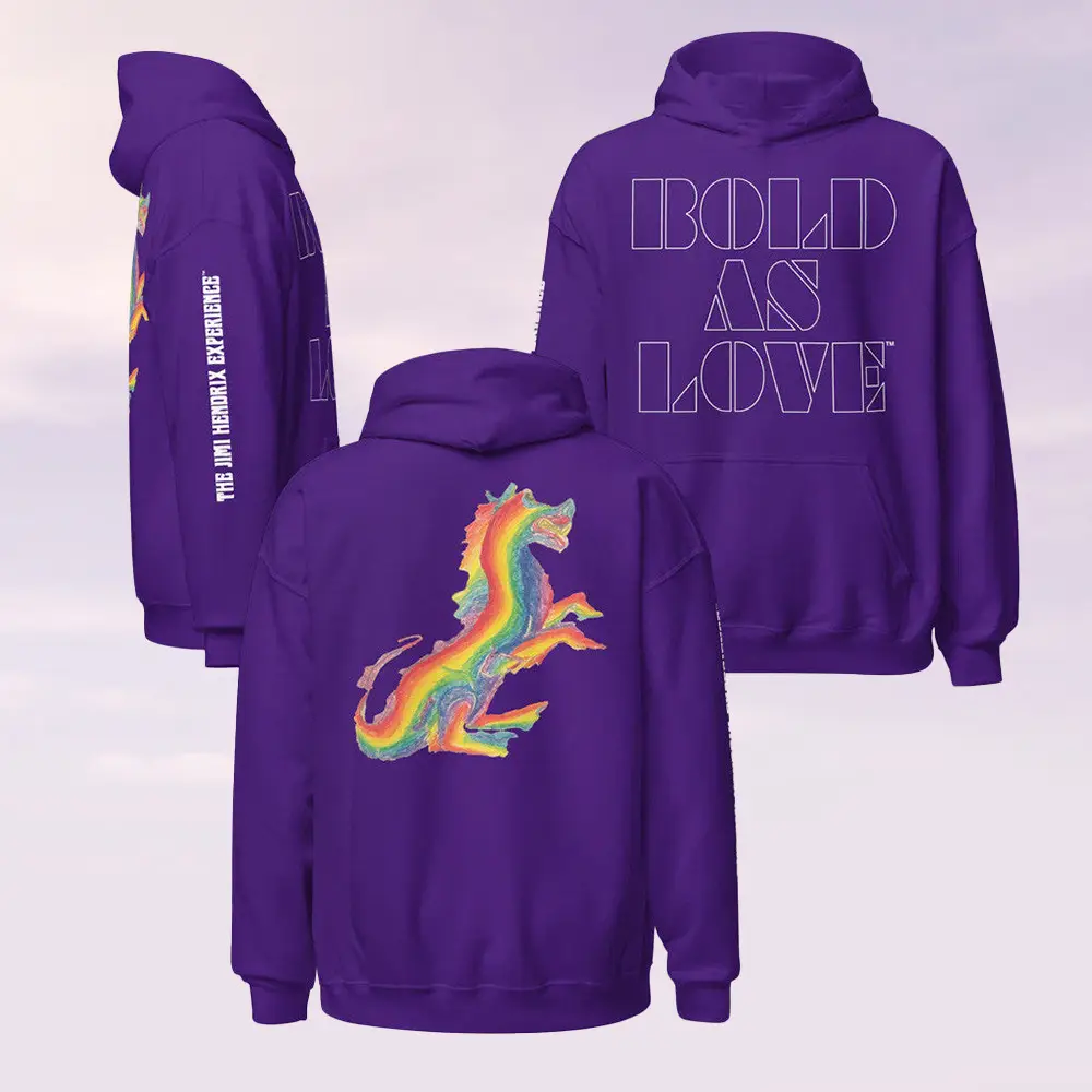 Authentic Hendrix Merch Purple Hoodie Bold As Love Clothes Birthday Gifts For Husband