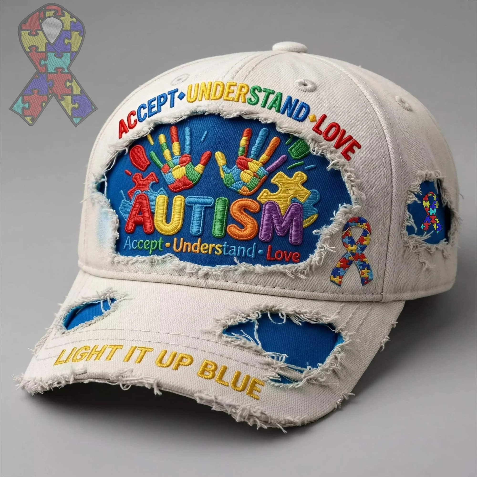 Autism Awareness Hat Accept Understand Love Ball Cap Gift For Support Autism