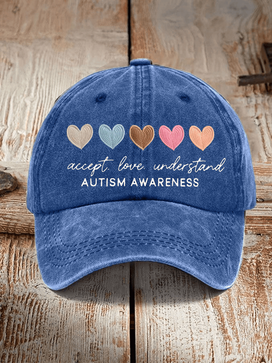 Autism Awareness Hat Vintage Accept Love Understand Baseball Cap Autistic Presents