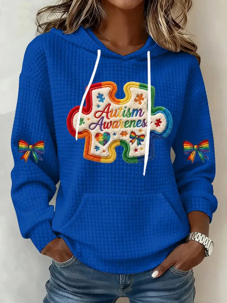 Autism Awareness Hoodie Women's Puzzle Piece Hooded Sweatshirt Autism Awareness Support Merch Autism Awareness Hoodie Women's Puzzle Piece Hooded Sweatshirt Autism Awareness Support Merch - Image 1
