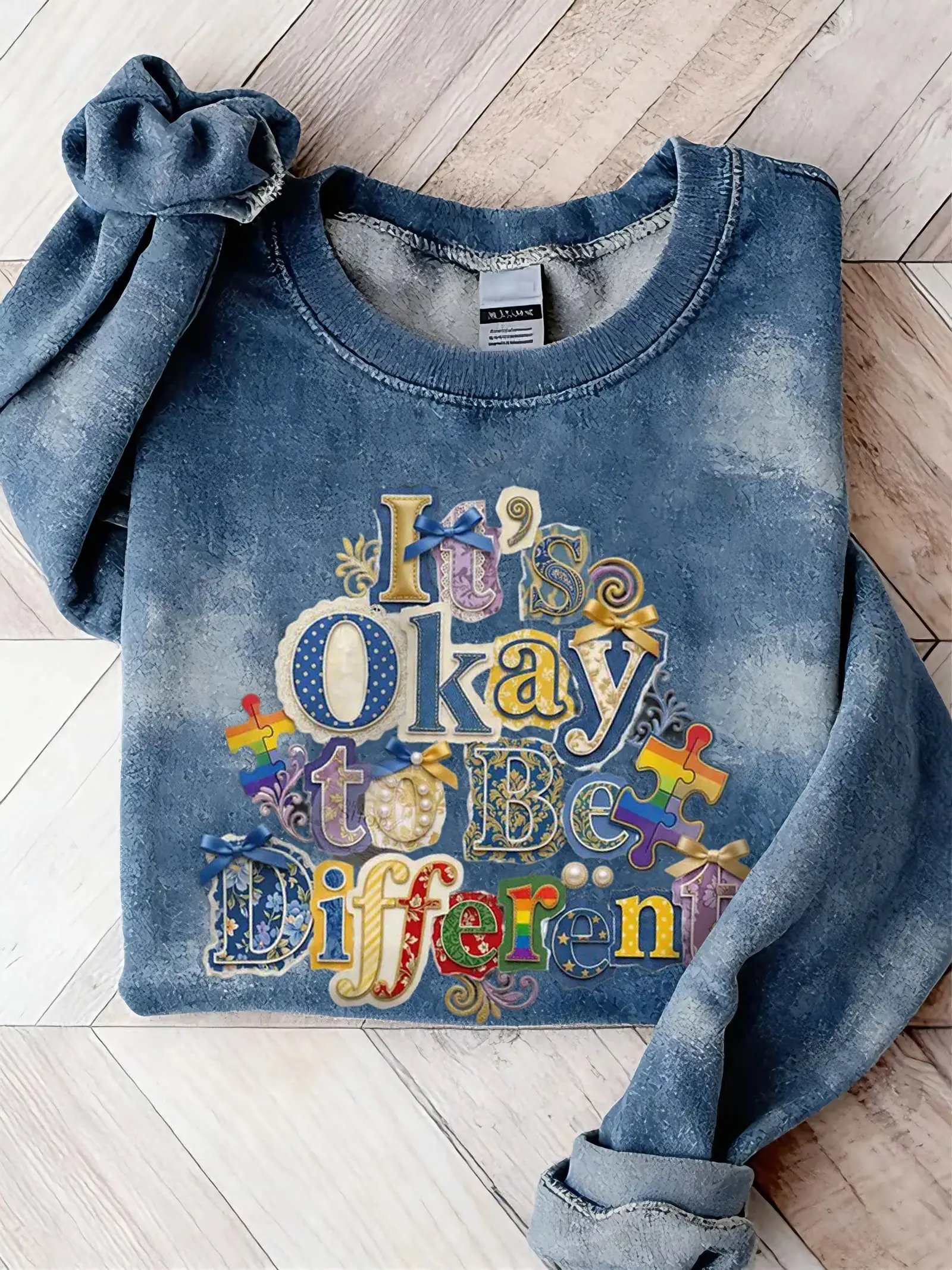 Autism Awareness Sweatshirt Women's It's Okay To Be Different Autism Awareness Month Gifts