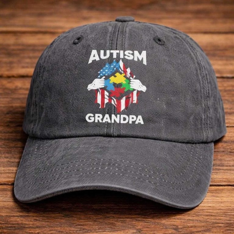 Autism Grandpa Rainbow Graphic Hat Awareness Merch Gift For Your Grandfather