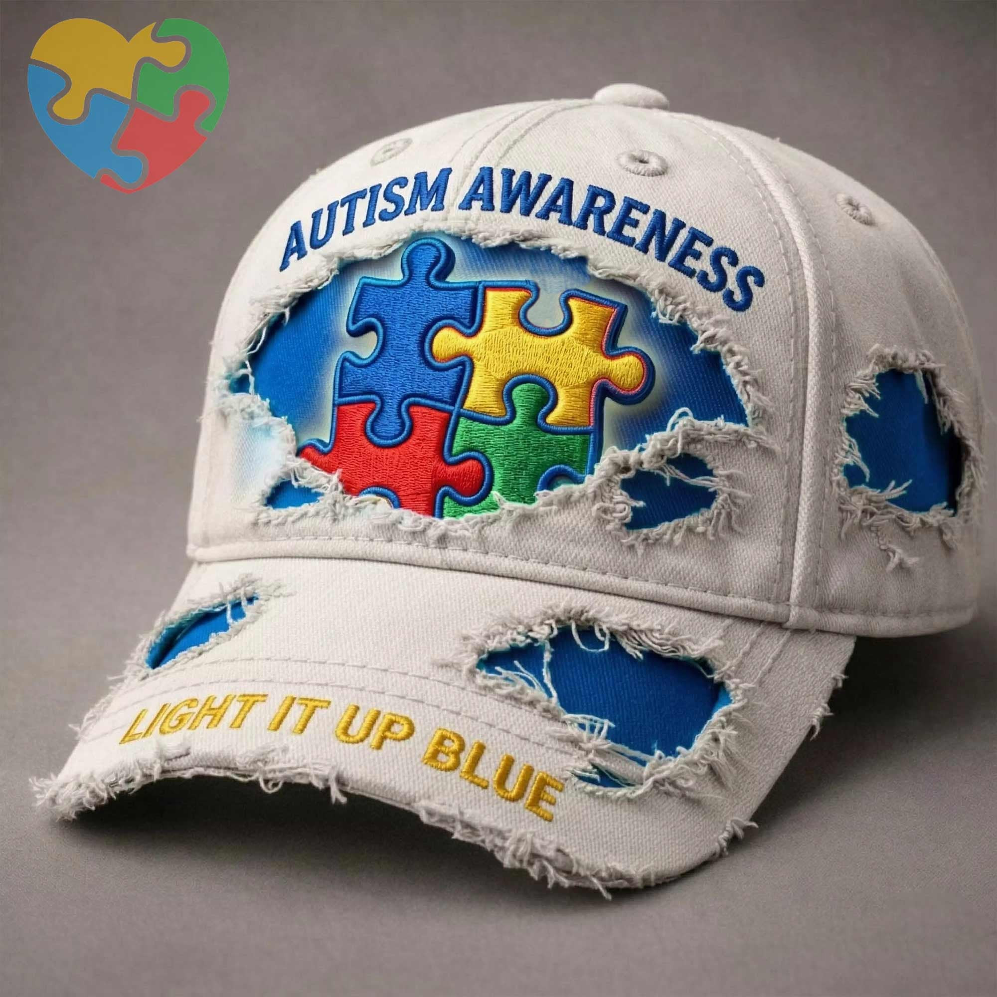 Autism Light It up Blue Hat Print Autism Awareness Month Merch Gift for Friends