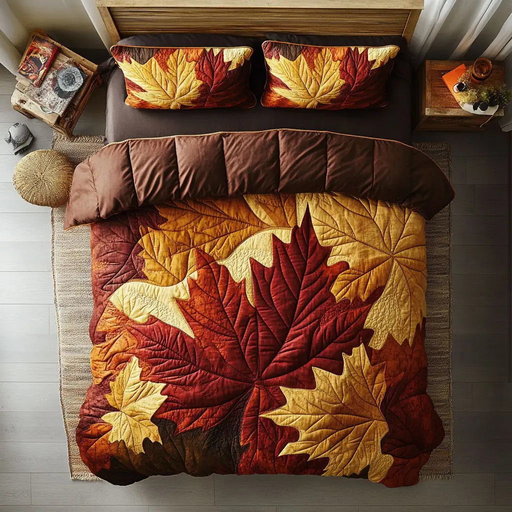 Autumn Glow Quilted Bedding Set Duvet Cover Bedspread Best Gifts Bedroom Decorative Autumn Glow Quilted Bedding Set Duvet Cover Bedspread Best Gifts Bedroom Decorative - Image 1
