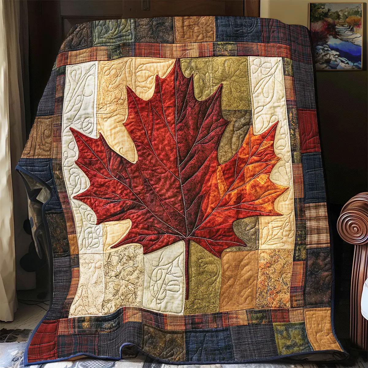 Autumn Maple Quilt Blanket For Couch Mother's Day Presents For Grandma