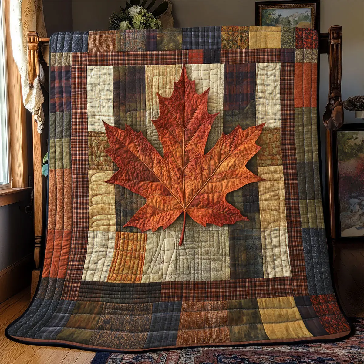 Autumn Maple Quilt Luxury Throw Blankets Unique Father'sDay Gifts