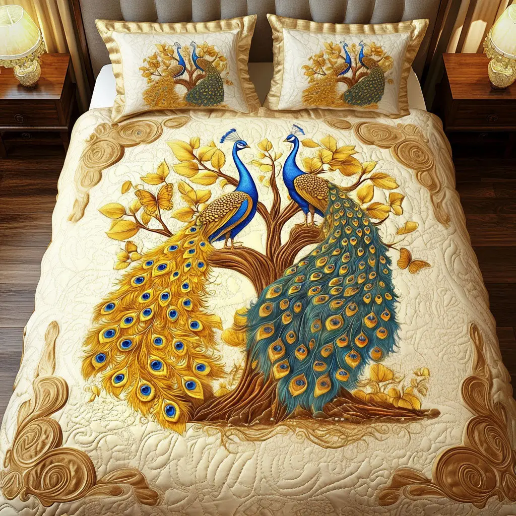 Autumn Splendor Quilted Bedding Set Luxury Home Decor Valentines Gift For Husband