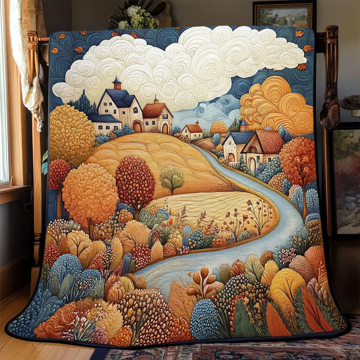Autumn Village Quilt Luxury Throw Blankets Mother's Day Gifts For Daughter