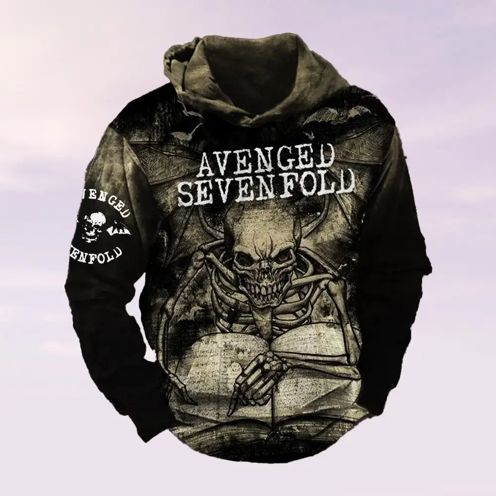 Avenged Sevenfold Merch Hoodie Avenged Sevenfold Skull Hoodie A7X Clothes Gift For Him Avenged Sevenfold Merch Hoodie Avenged Sevenfold Skull Hoodie A7X Clothes Gift For Him - Image 1