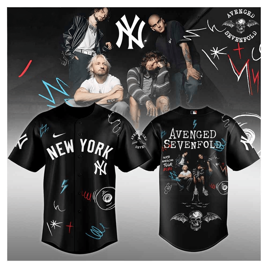 Avenged Sevenfold North American Tour 2026 x NY Yankees Jersey Avenged Sevenfold Merch