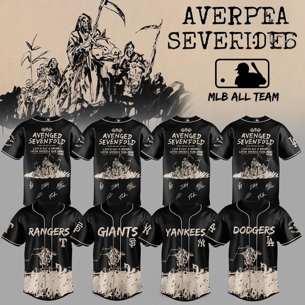 Avenged Sevenfold X MLB 2026 Latin America Tour All Team Baseball Jersey Fan Merch Best Gifts