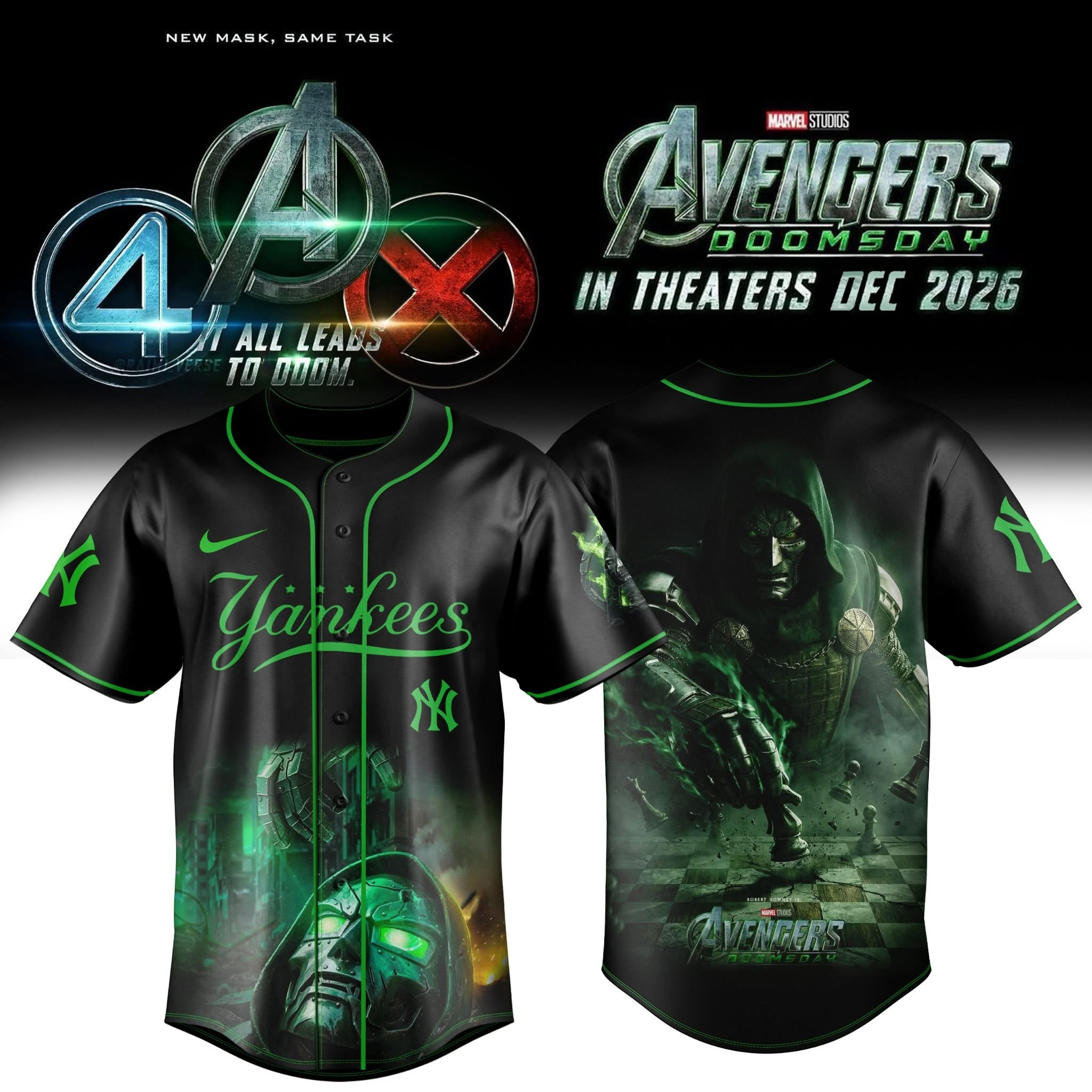 Avengers Doomsday X New York Yankees Jersey Yankees Avengers Doomsday Merch Gift For Sports Lover