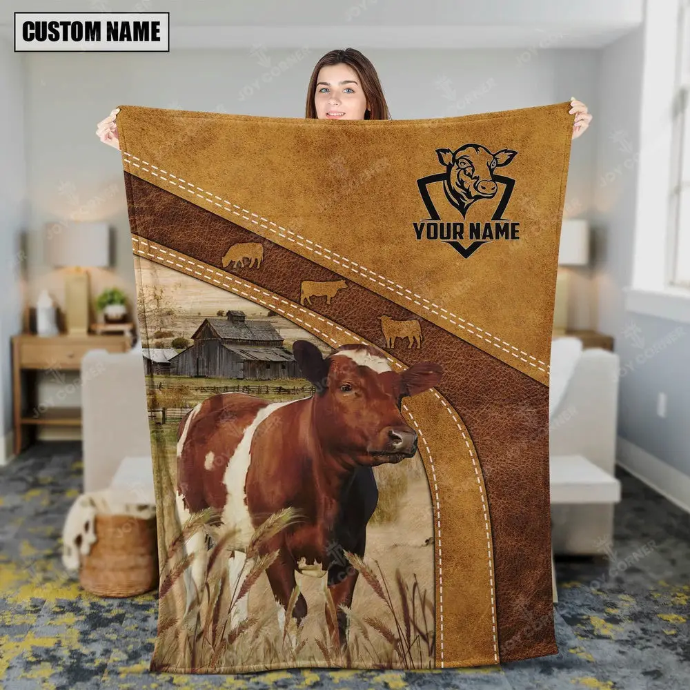 Ayrshires Custom Name Blanket Collection Farm Animal Blanket Presents For Farmers