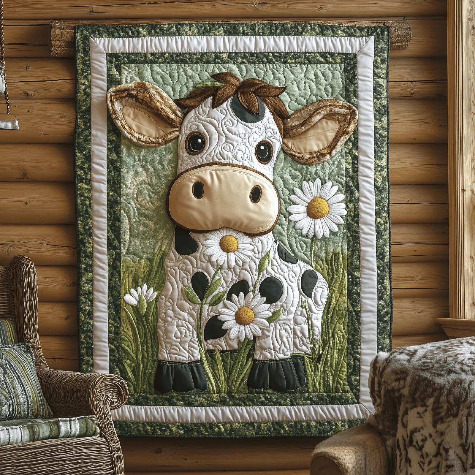 Baby Cow Farm Animal Cute Quilted Blanket Farmhouse Gifts Cow Novelty Gifts