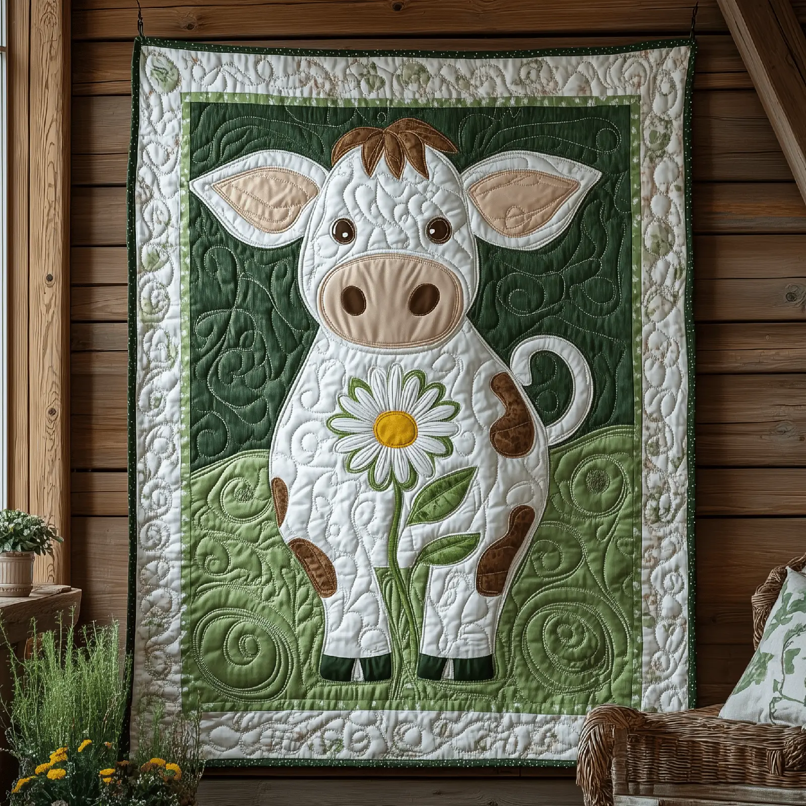 Baby Cow Farm Animal Motif Quilted Blanket Newborn Toddler Gift Cow Novelty Gifts