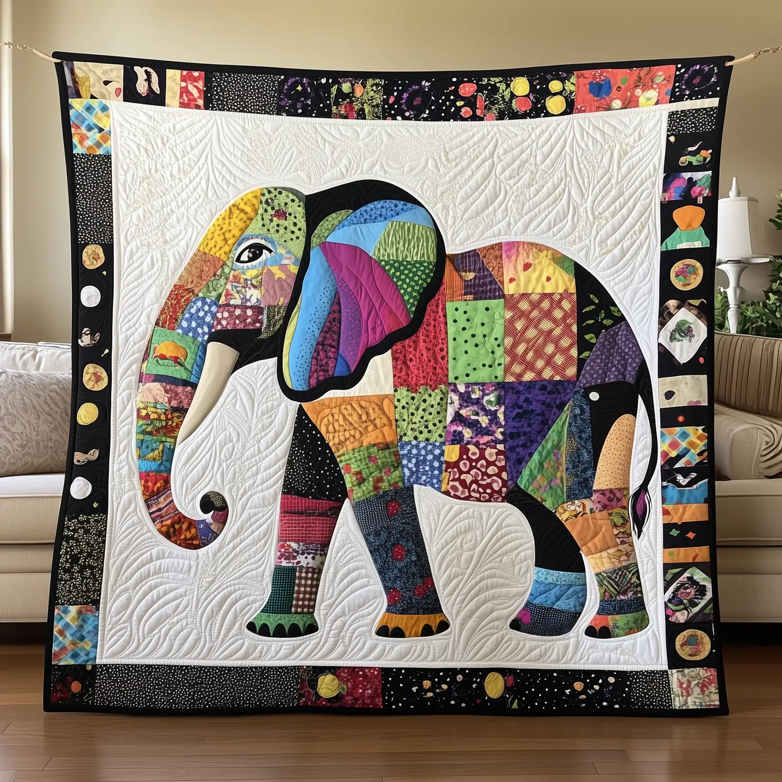 Baby Elephant Cute Animal Quilted Blanket Newborn Great Gift Idea For Elephant Lovers Baby Elephant Cute Animal Quilted Blanket Newborn Great Gift Idea For Elephant Lovers - Image 1