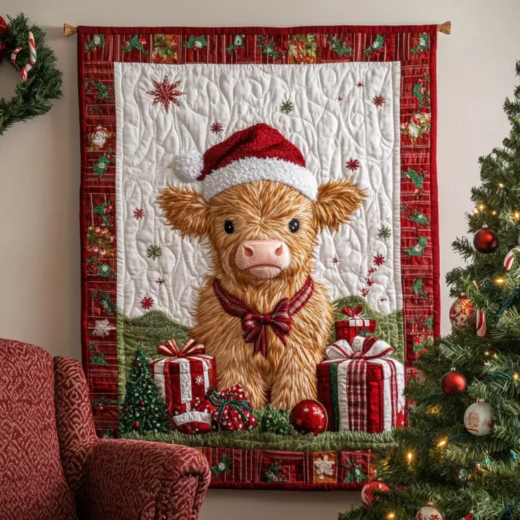 Baby Highland Cow Quilt Trendy Quilt Blanket Gift for Modern Home Baby Highland Cow Quilt Trendy Quilt Blanket Gift for Modern Home - Image 1