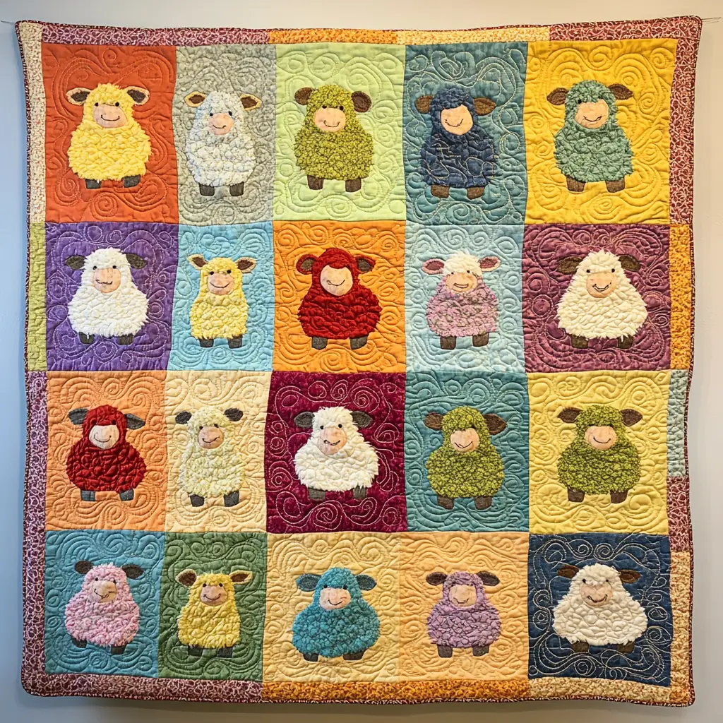 Baby Sheep Farm Animal Fluffy Quilted Blanket Lamb Farm Presents For Sheep Farmers