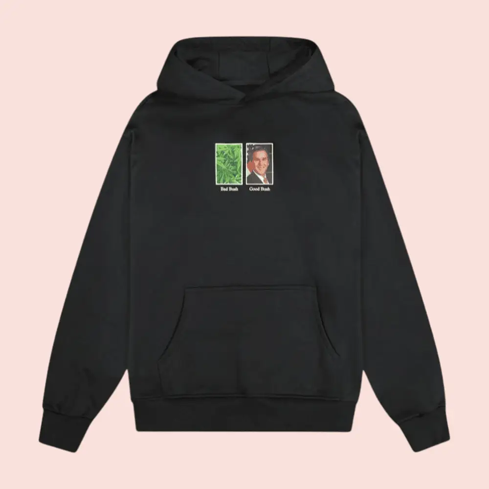 Bad Bush Good Bush Funny Meme Hoodie Political Humor Pullover Gift For Meme Lovers