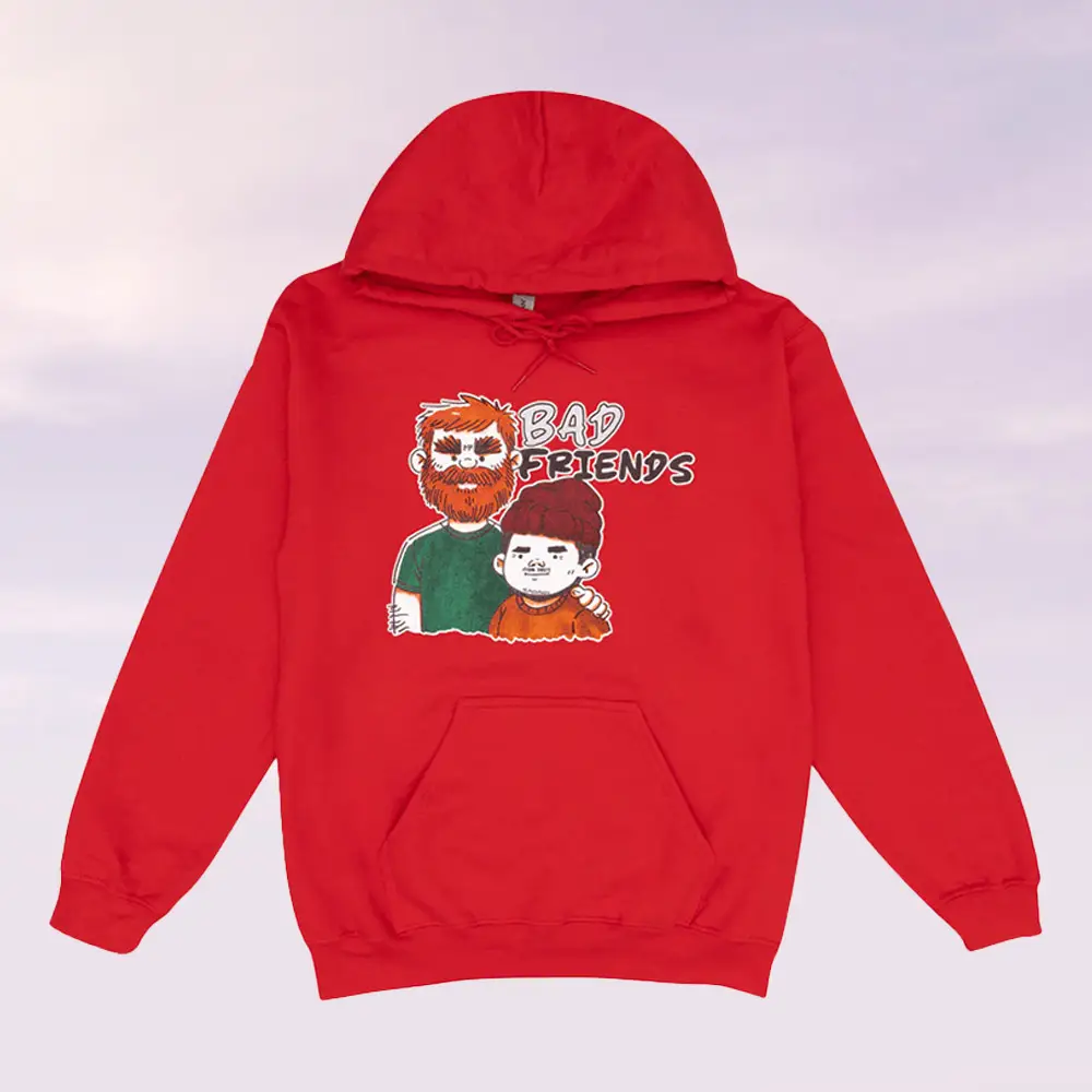 Bad Friends Merch Bad Friends Red Hoodie Cute Clothing Gifts For Besties