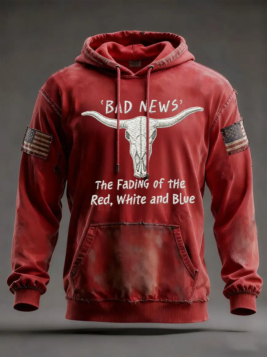 Bad News Hoodie The Fading Of Red White And Blue Anti Fascism Merch Gifts For Him