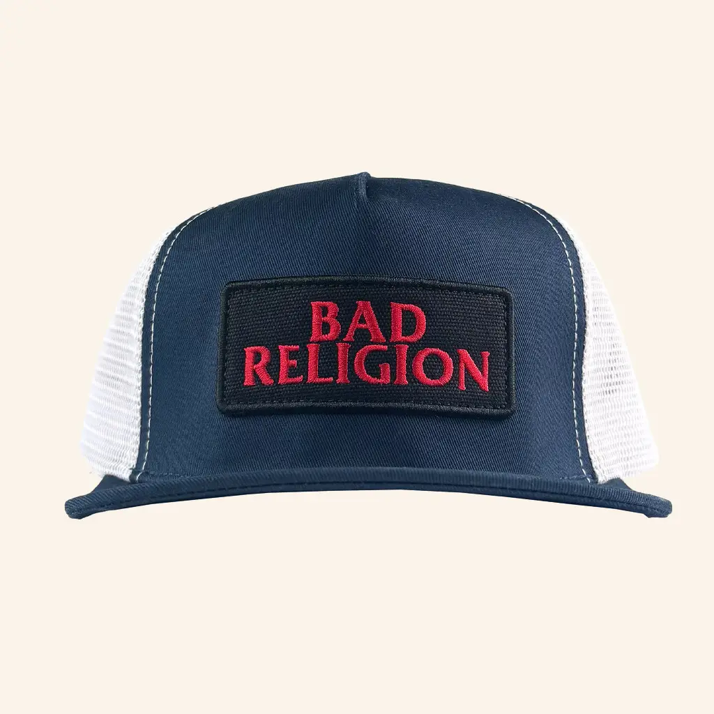 Bad Religion Merch Embroidered Bad Religion Text Trucker Snapback Hat Gifts For Dad