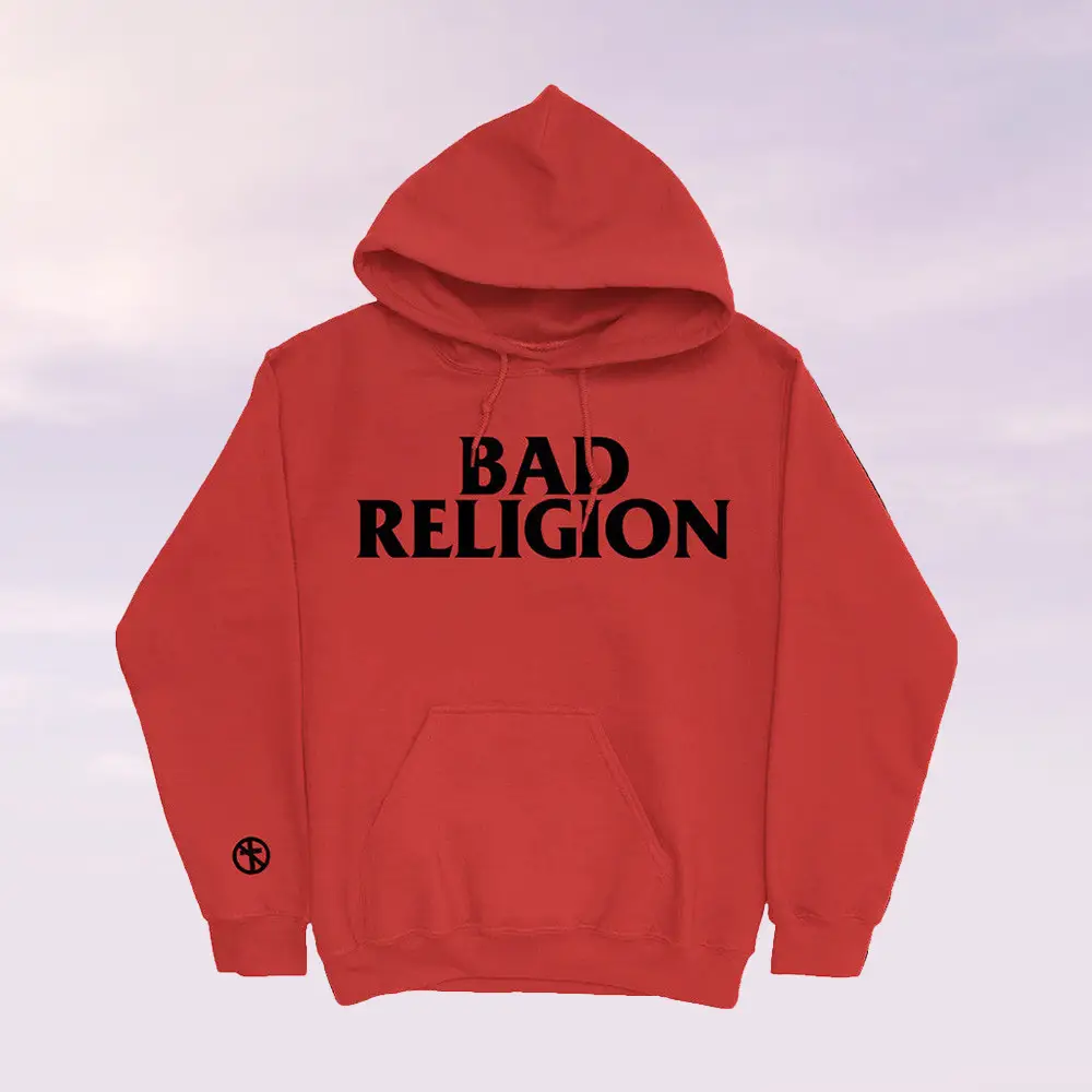 Bad Religion Merch Logo Red Hoodie Minimalist Music Lover Clothes Gift For Him Her