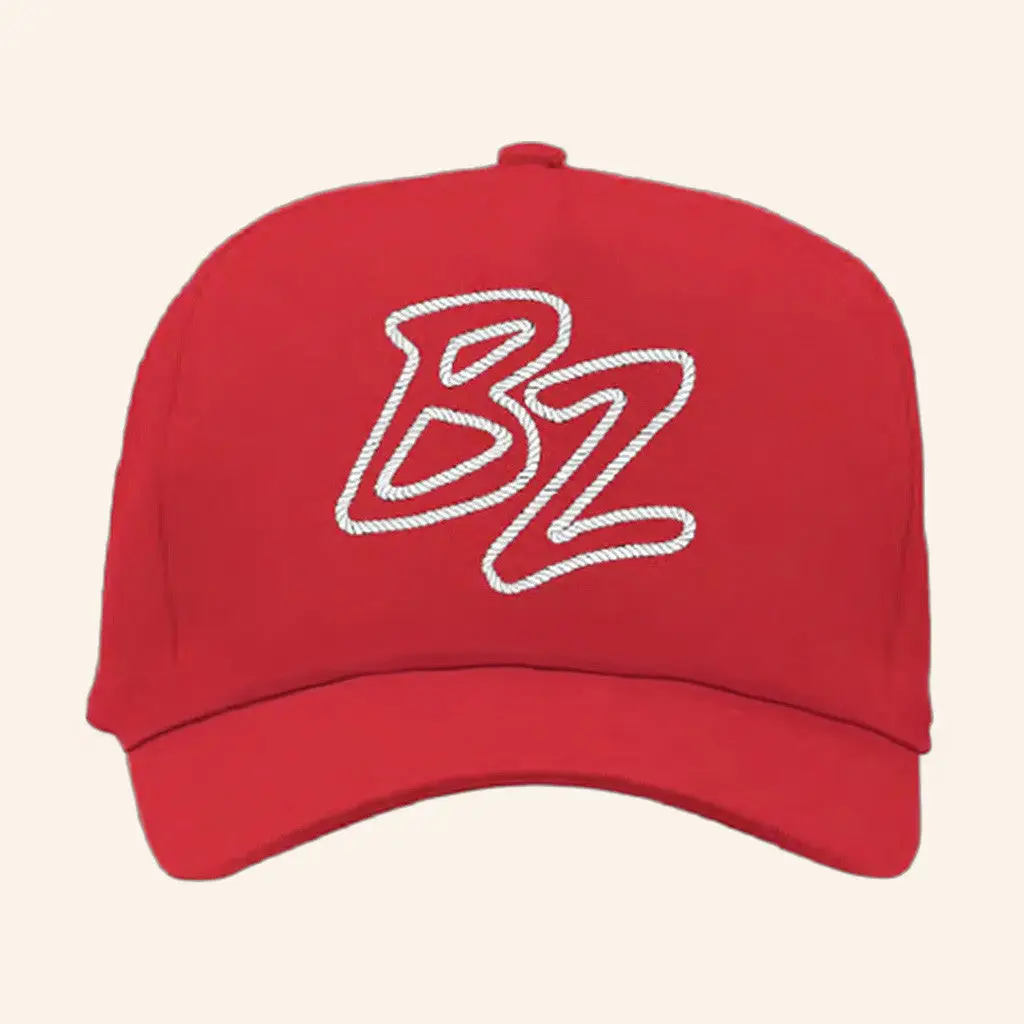 Bailey Zimmerman Merch Tour 2025 BZ Lasso Red White Embroidered Hat Gifts For Dudes -WearandDecor