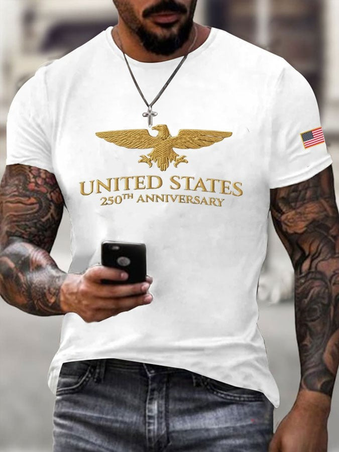 Bald Eagle 250th Anniversary Shirt American Flag Graphic USA Wears Men's Apparel Bald Eagle 250th Anniversary Shirt American Flag Graphic USA Wears Men's Apparel - Image 1