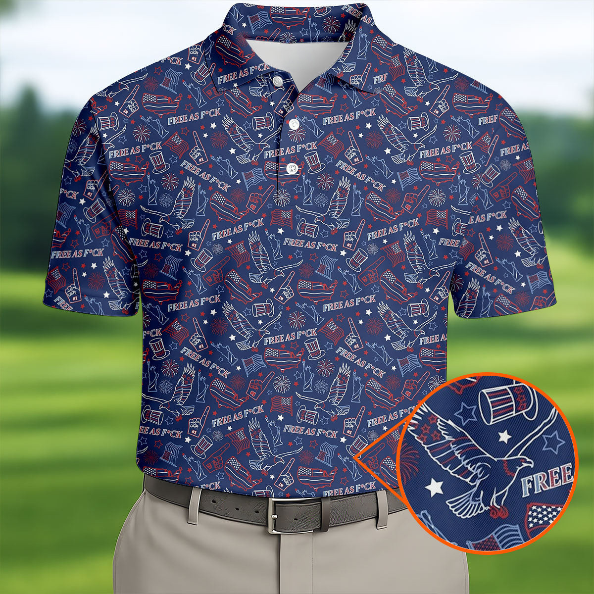 Bald Eagle American Flag 250Th Anniversary Golf Shirts Men Patriotic Apparel Best Golf Presents