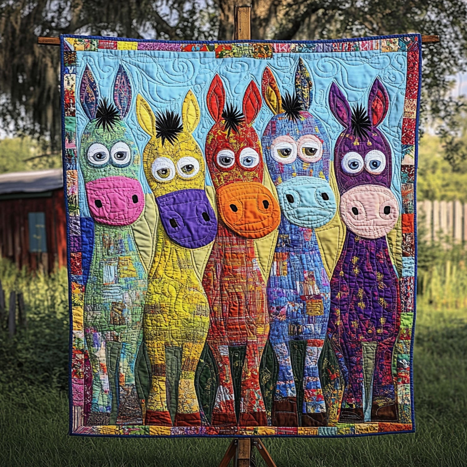 Bales of Fun Quilted Blanket Xmas Holiday Donkey Gift Ideas